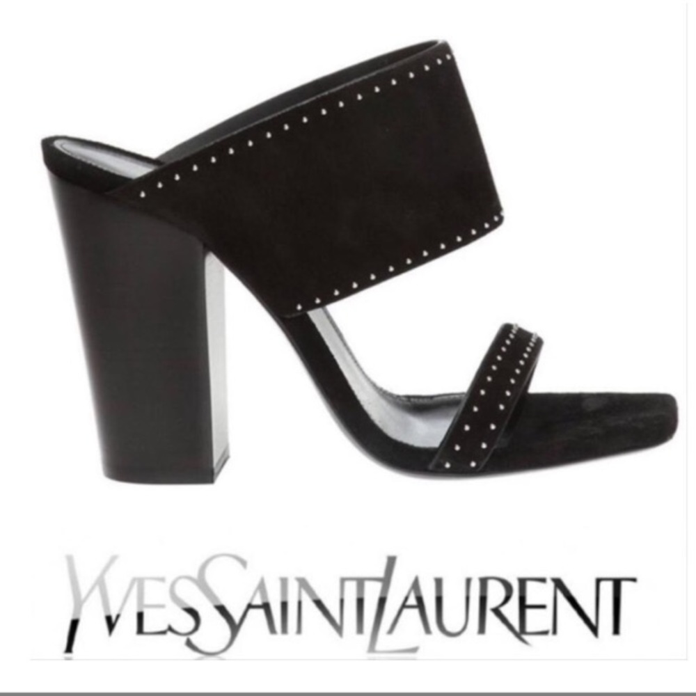 YSL black suede Sandal